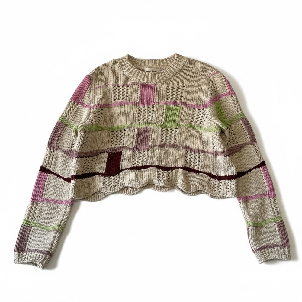 L.A. Hearts Chunky Cotton Colorblock Knit Sweater M - Picture 2 of 9